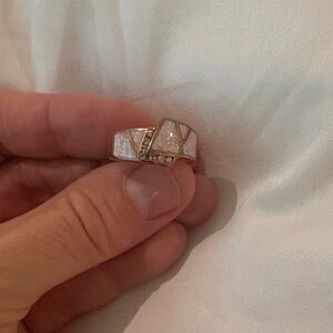 Sterling silver, gold plated, opal ring